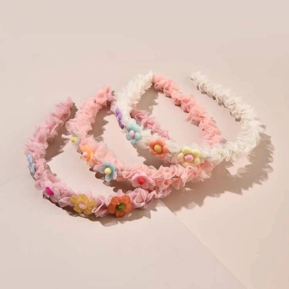 Set of 3 Girl flowers head bands